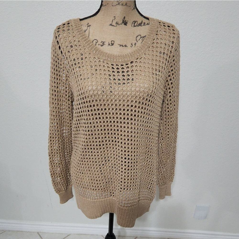 THALIA Sodi open weave oversized sweater size‎ large